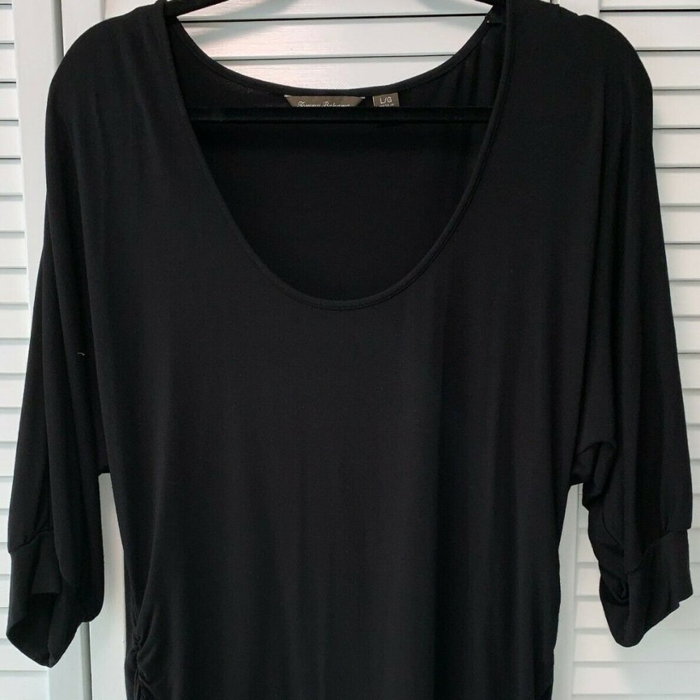 TB Tambour Scoop Neck Top - Black NWT